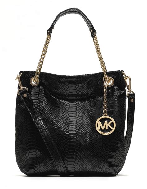 black micheal kors purse|michael kors black patent tote.